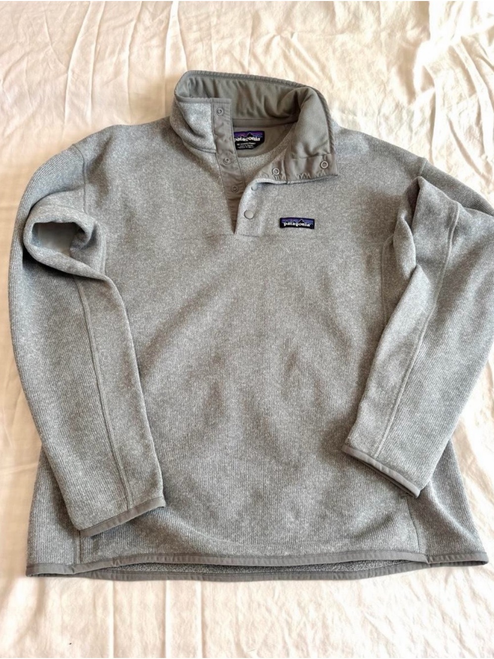 Patagonia Men's Light Gray Snap Fleece Pullover